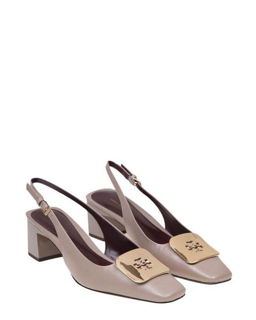 Tory Burch Brown Leather Slingback