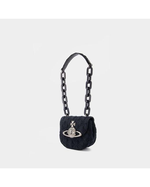 Vivienne Westwood Black Logo Plaque Jodie Saddle Shoulder Bag