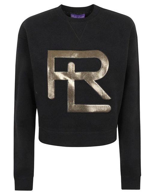 Ralph Lauren Black Collection Logo Detailed Crewneck Sweatshirt