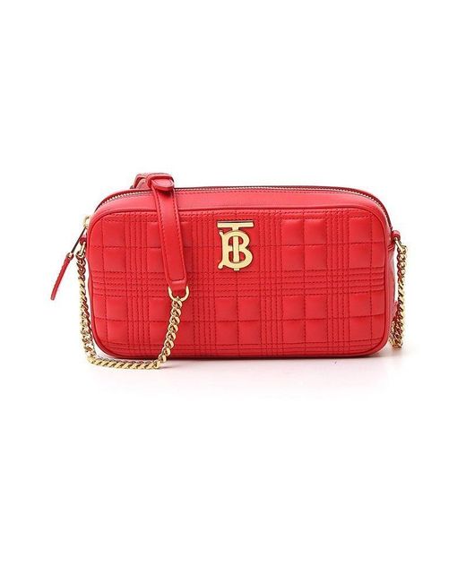 Burberry Red Tb Quilted Camera Bag