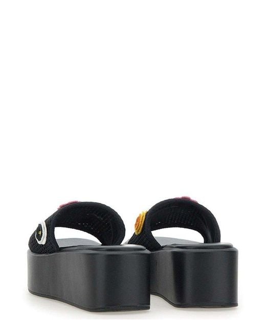 Marc Jacobs Black The Daisy Crochet Platform Sandals