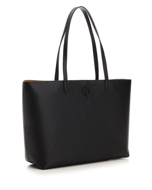 Tory Burch Black Mcgraw Leather Tote Bag