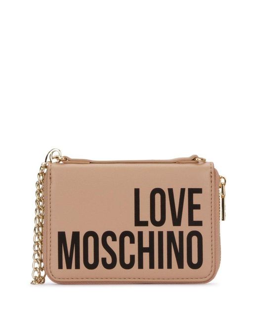 Love Moschino Brown Logo-printed Zipped Wallet