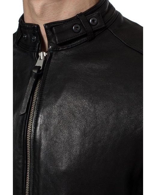 AllSaints Black Timeless Biker Jacket for men