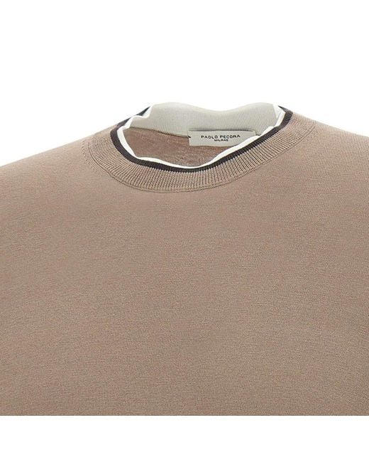 Paolo Pecora Brown Crew Neck T-Shirt for men