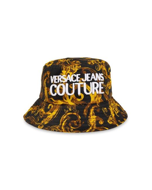 Versace Black Hat With Logo, for men