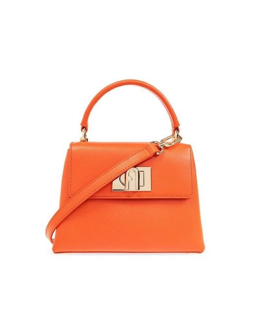 Furla Orange 1927 Twist-lock Mini Tote Bag