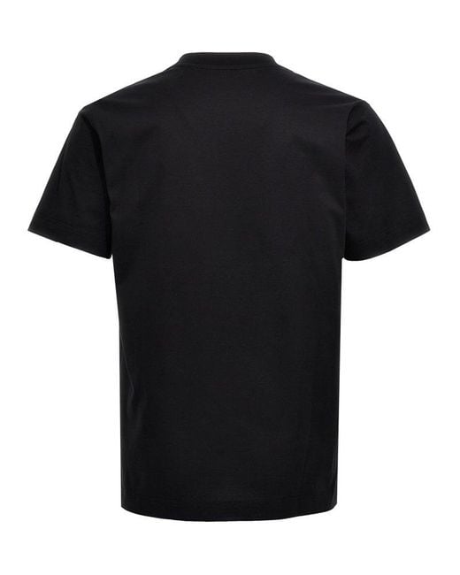 Burberry Black Logo Embroidery T-Shirt for men