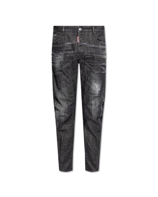DSquared² Gray Tidy Biker Jeans for men