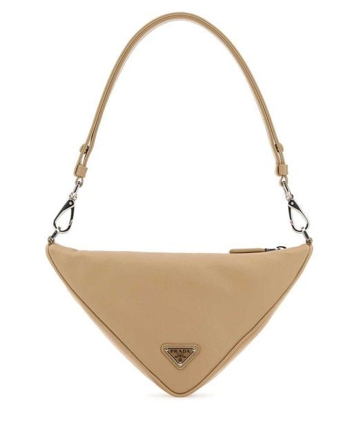 Prada White Triangle Mini Shoulder Bag