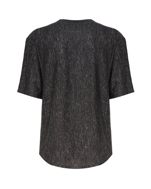 Pinko Black Short-sleeved Flowing T-shirt