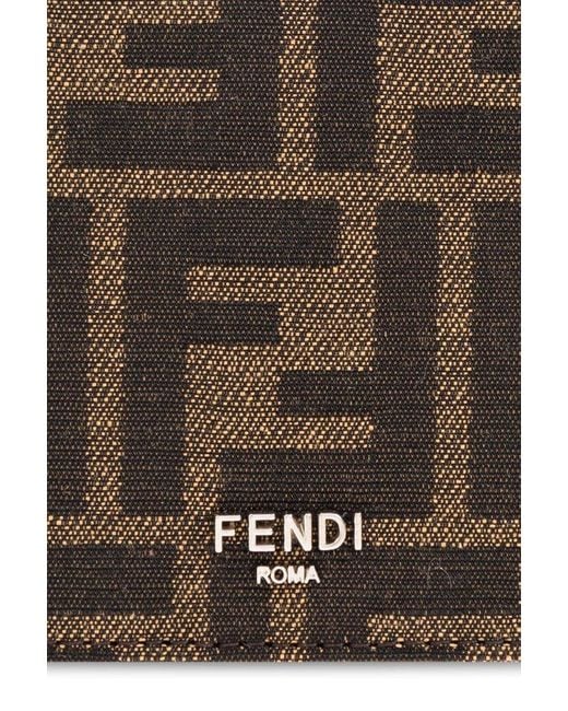 Fendi Brown Monogrammed Card Case, for men