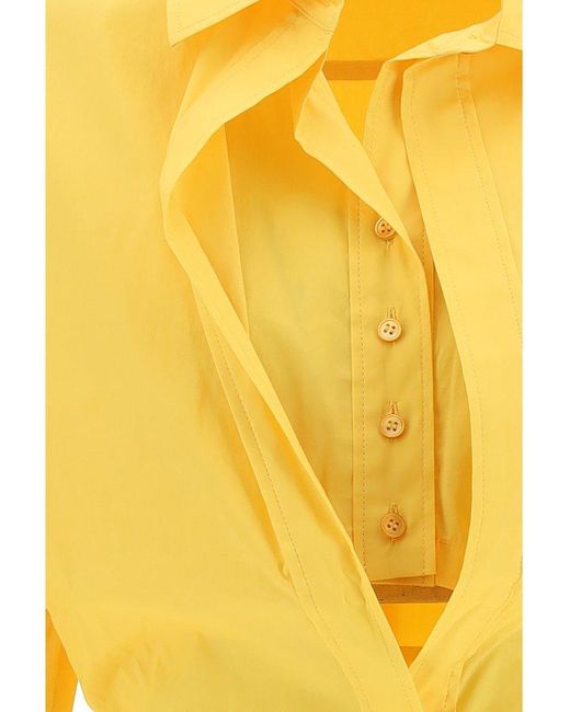 Jacquemus Yellow Layered Shirt Dress