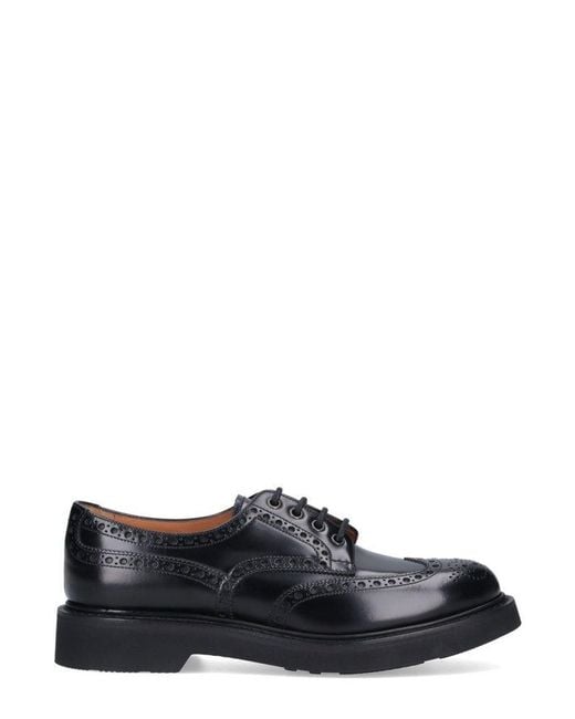 Church's Black Prestige Perforated Detailed Brogues for men
