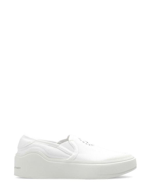 adidas By Stella McCartney Court Slip-on Sneakers in White