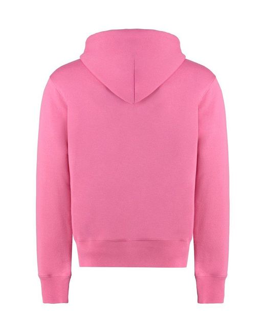 Acne Pink Cotton Hoodie for men