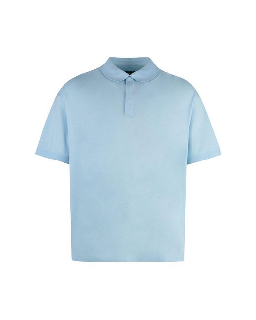 Y-3 Blue Cotton-Piqué Polo Shirt for men