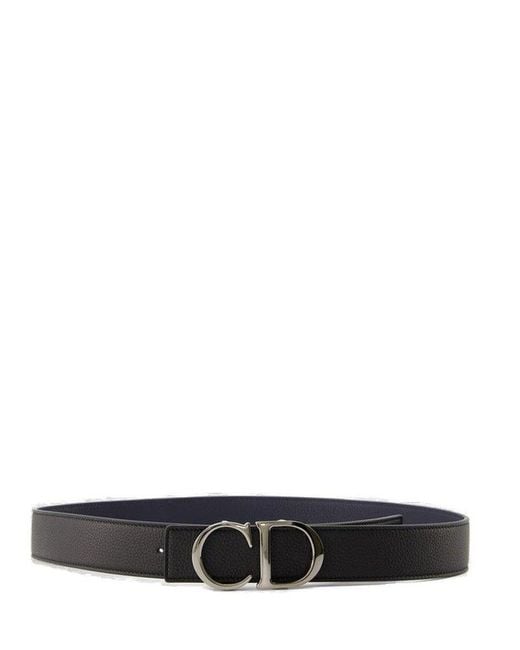 Dior Black Logo Plaque Reversible Belt for men