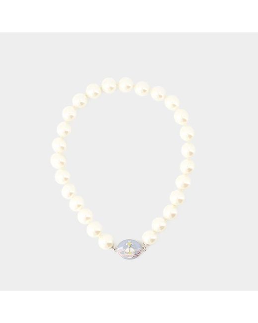 Vivienne Westwood White Orb-charm Embellished Necklace