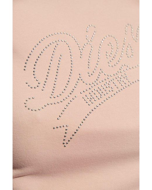 DIESEL Pink 't-vincie' T-shirt With Logo,