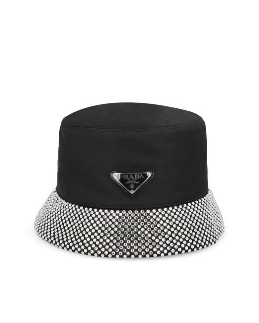 prada logo plaque bucket hat
