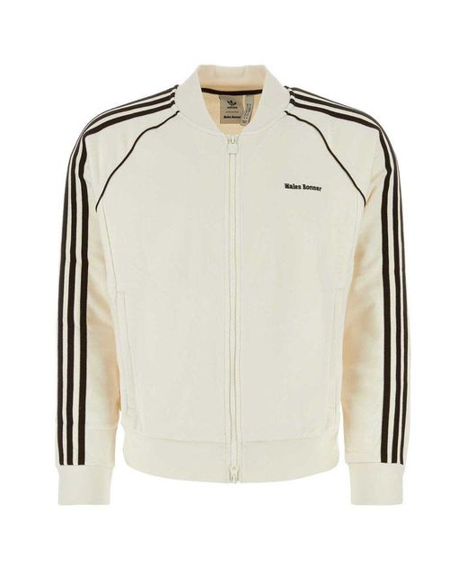 Adidas by Wales Bonner White S Logo Embroidered Zipped Track Jacket for men