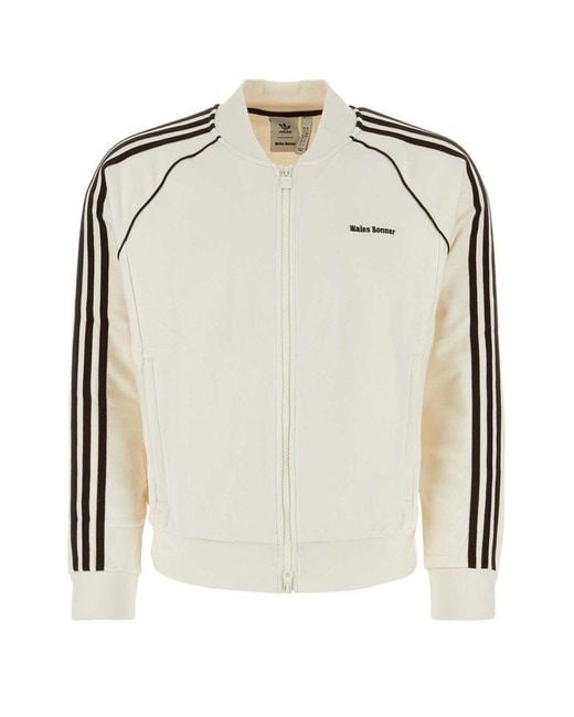 Adidas Originals Natural X Wales Bonners Logo Embroidered Zipped Track Jacket for men