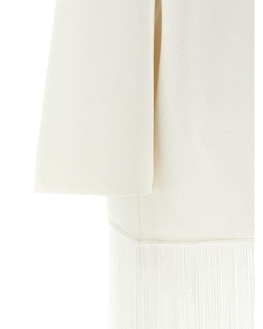 Khaite White Paley V-Back Maxi Dress