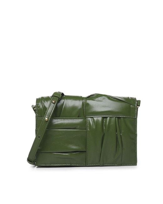 Bottega Mini Casette Crossbody Bag in Green Lyst