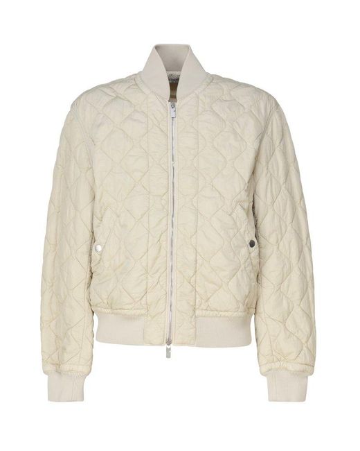 Burberry Natural Quilted Nylon Bomber Jacket for men