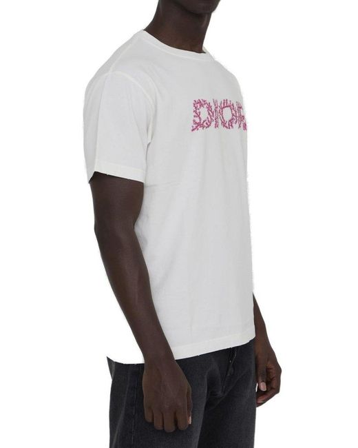 Dior White Crewneck Short-sleeved T-shirt for men