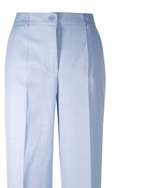 P.A.R.O.S.H. Blue Pleated Wide-Leg Trousers