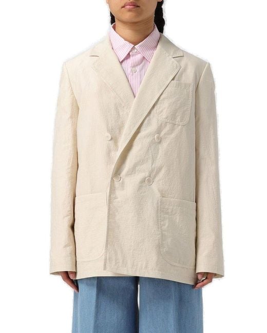 A.P.C. Natural Double-breasted Tailored Blazer