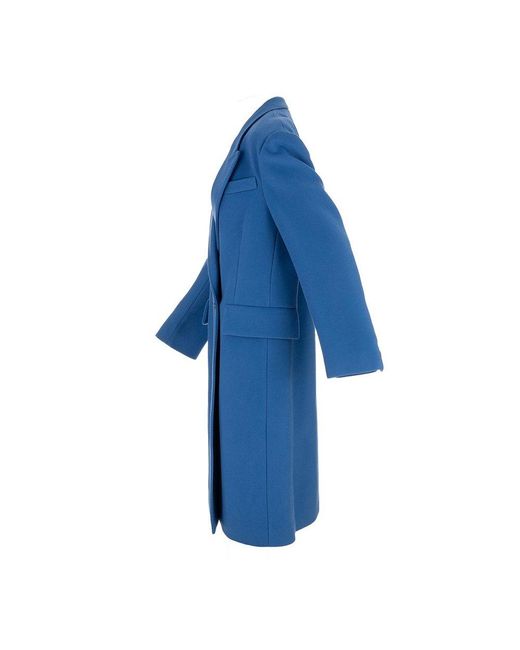 Stella McCartney Blue Double Breasted Long Sleeved Coat