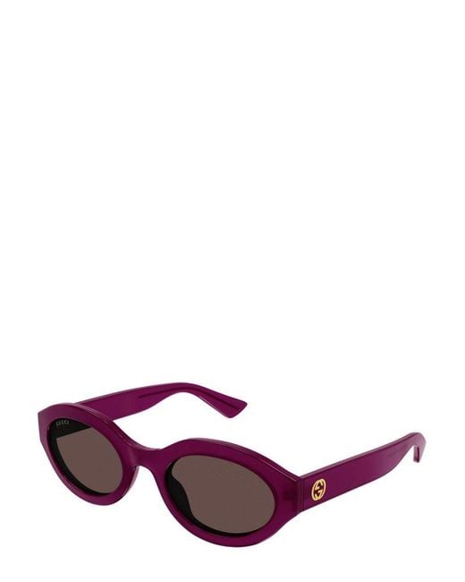 Gucci Purple Geometric-frame Sunglasses