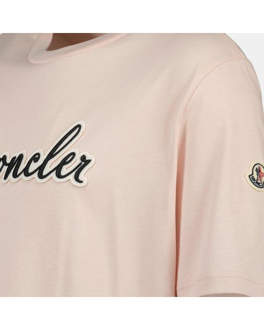 Moncler Natural Logo Patch Crewneck T-Shirt for men