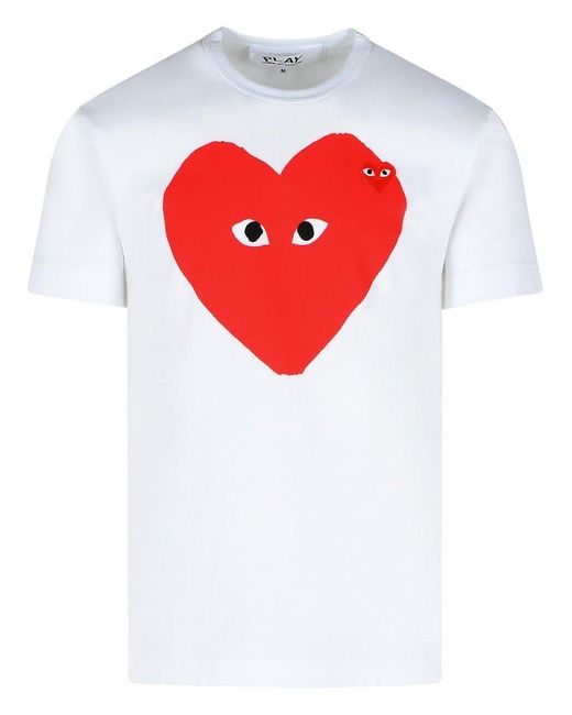 COMME DES GARÇONS PLAY Red Cotton T-Shirt for men