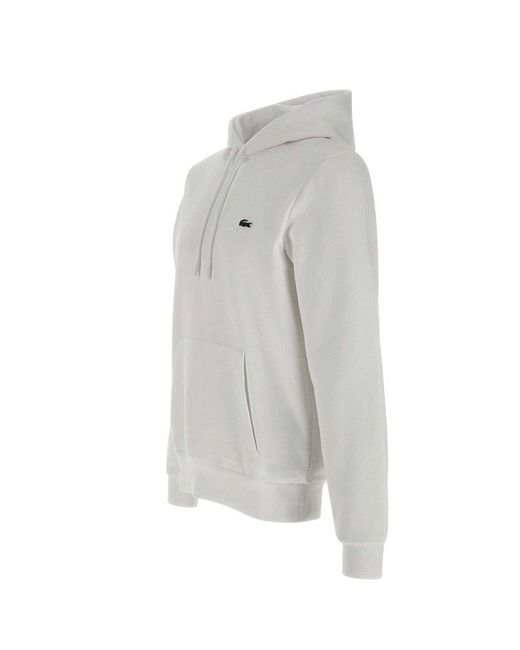 Lacoste White Fleece Hoodie for men