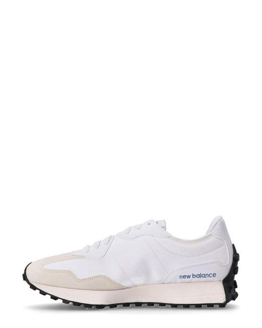 New Balance White 327 Lace-Up Sneakers for men