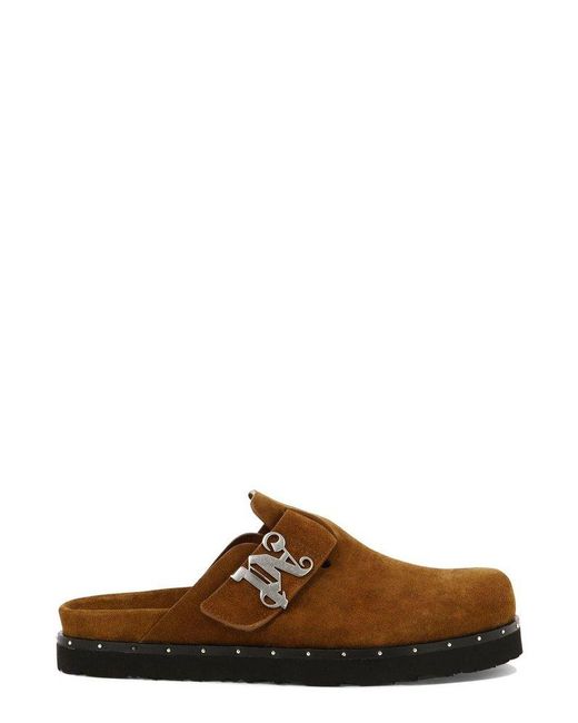 Palm Angels Brown Pa Monogram Studded Mules for men