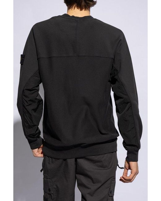 Stone Island Black Hoodie With Pockets for men