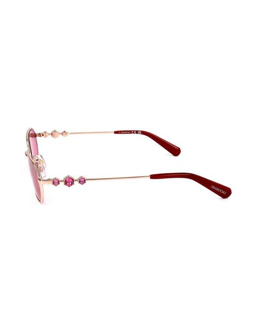 Swarovski Pink Hexagonal Frame Sunglasses