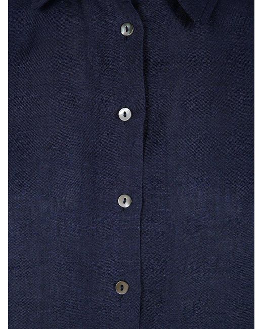 Antonelli Blue Button-Up Blouse