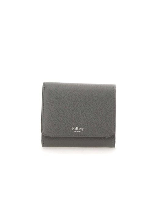Mulberry Gray Logo Printed Continental Wallet