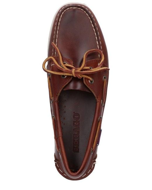 Sebago Brown Docksides Portland Waxed Boat Shoes