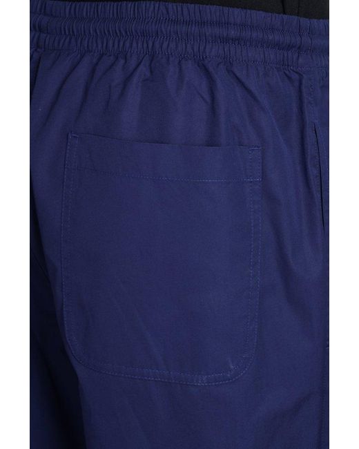 Aspesi Blue Straight-leg Elasticated-waistband Trousers for men