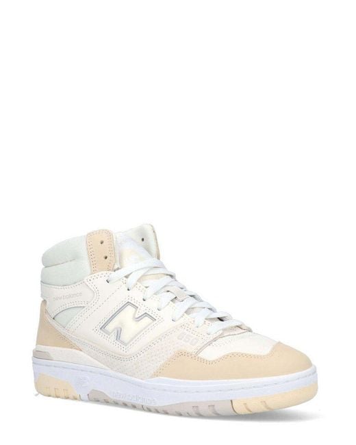 New Balance White 650 High-Top Lace-Up Sneakers for men