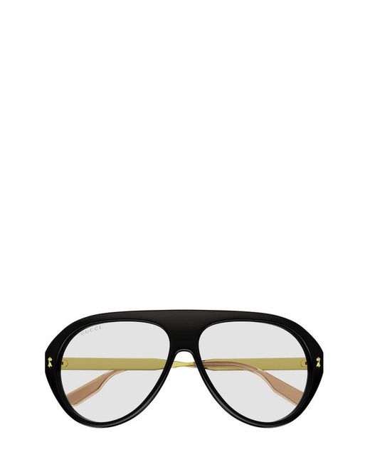 Gucci Black Aviator Frame Sunglasses for men