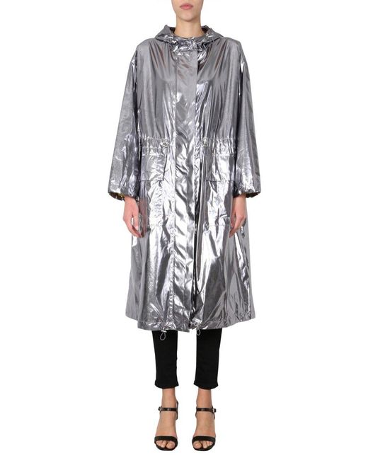 silver metallic raincoat
