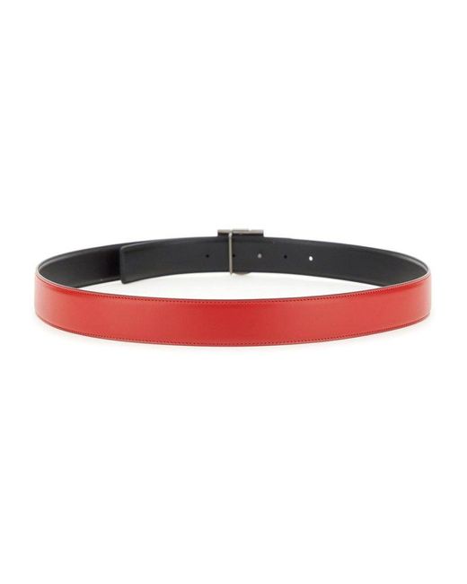 Ferragamo Red Leather Belt for men
